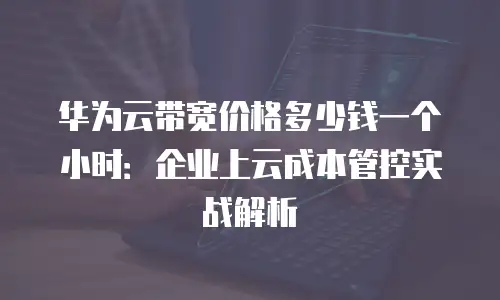 华为云带宽价格多少钱一个小时：企业上云成本管控实战解析