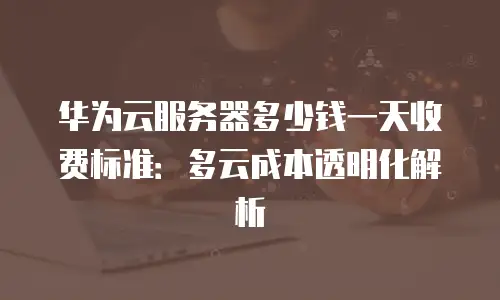 华为云服务器多少钱一天收费标准：多云成本透明化解析