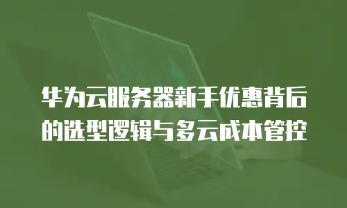 华为云服务器新手优惠背后的选型逻辑与多云成本管控
