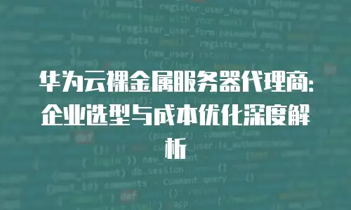 华为云裸金属服务器代理商：企业选型与成本优化深度解析