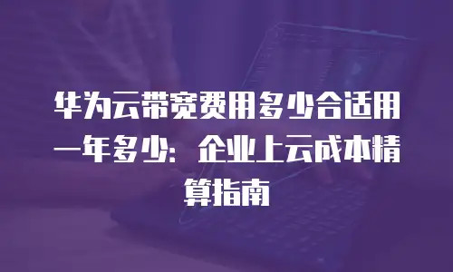 华为云带宽费用多少合适用一年多少：企业上云成本精算指南
