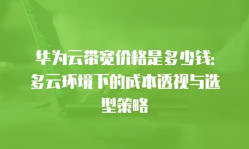 华为云带宽价格是多少钱：多云环境下的成本透视与选型策略