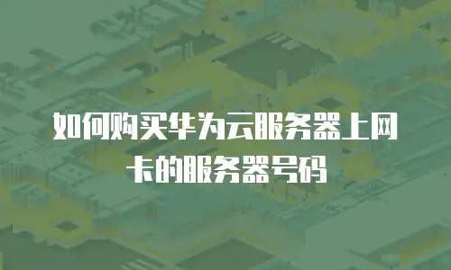 如何购买华为云服务器上网卡的服务器号码