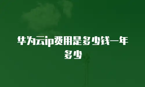 华为云ip费用是多少钱一年多少