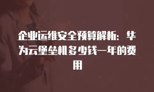 企业运维安全预算解析：华为云堡垒机多少钱一年的费用