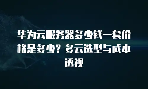 华为云服务器多少钱一套价格是多少？多云选型与成本透视
