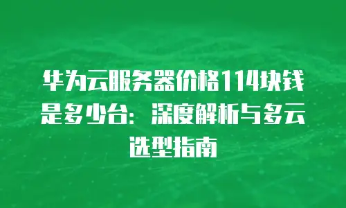 华为云服务器价格114块钱是多少台：深度解析与多云选型指南