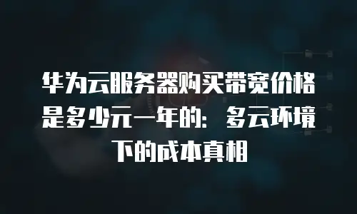 华为云服务器购买带宽价格是多少元一年的：多云环境下的成本真相