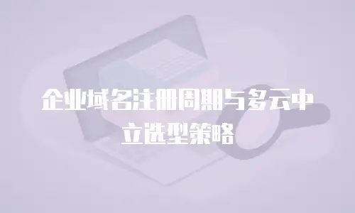 企业域名注册周期与多云中立选型策略