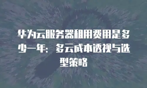 华为云服务器租用费用是多少一年：多云成本透视与选型策略
