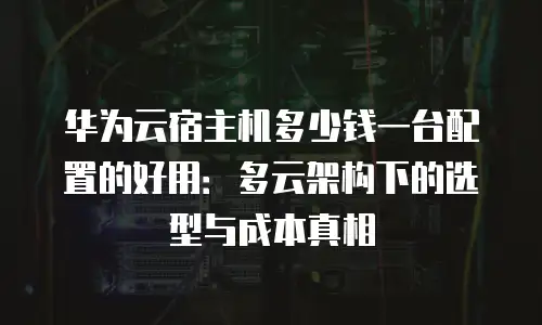 华为云宿主机多少钱一台配置的好用：多云架构下的选型与成本真相