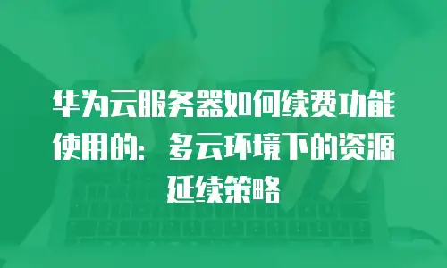 华为云服务器如何续费功能使用的：多云环境下的资源延续策略