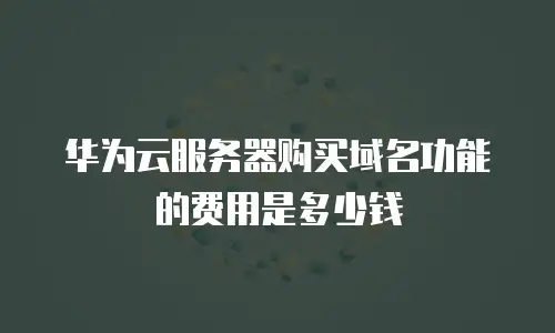 华为云服务器购买域名功能的费用是多少钱