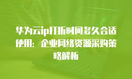 华为云ip打折时间多久合适使用：企业网络资源采购策略解析