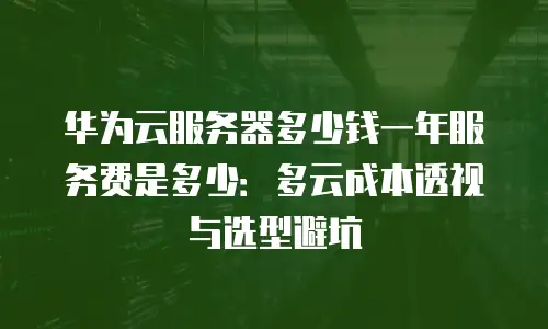华为云服务器多少钱一年服务费是多少：多云成本透视与选型避坑