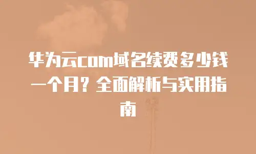 华为云com域名续费多少钱一个月？全面解析与实用指南