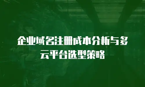 企业域名注册成本分析与多云平台选型策略