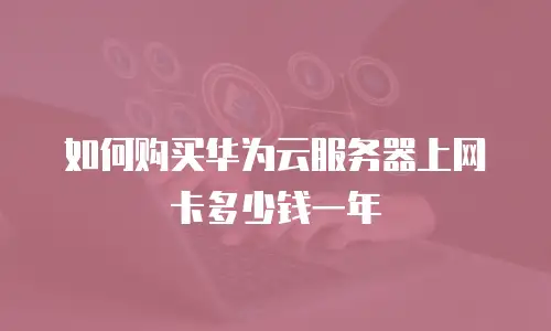 如何购买华为云服务器上网卡多少钱一年