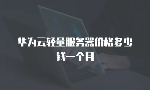 华为云轻量服务器价格多少钱一个月