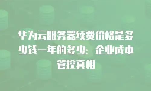华为云服务器续费价格是多少钱一年的多少：企业成本管控真相