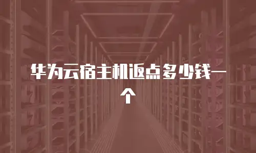 华为云宿主机返点多少钱一个