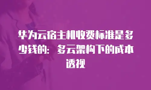 华为云宿主机收费标准是多少钱的：多云架构下的成本透视