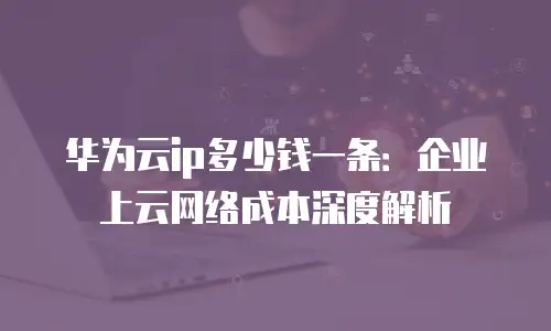 华为云ip多少钱一条：企业上云网络成本深度解析