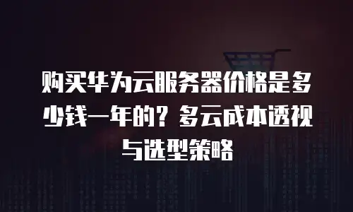 购买华为云服务器价格是多少钱一年的？多云成本透视与选型策略