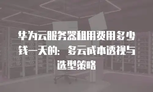 华为云服务器租用费用多少钱一天的：多云成本透视与选型策略