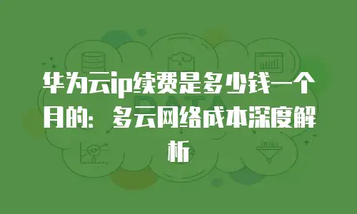 华为云ip续费是多少钱一个月的：多云网络成本深度解析
