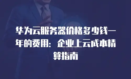 华为云服务器价格多少钱一年的费用：企业上云成本精算指南