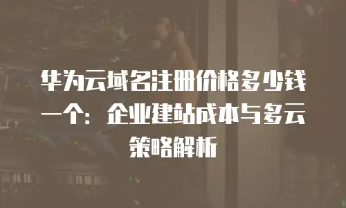 华为云域名注册价格多少钱一个：企业建站成本与多云策略解析