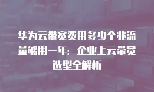 华为云带宽费用多少个兆流量够用一年：企业上云带宽选型全解析