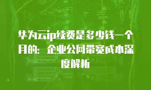 华为云ip续费是多少钱一个月的：企业公网带宽成本深度解析