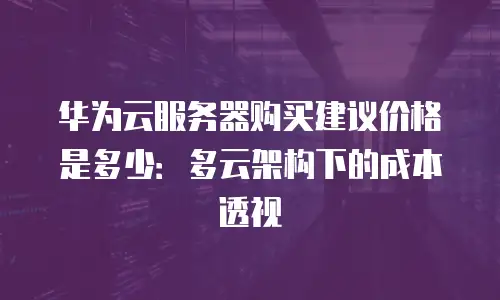 华为云服务器购买建议价格是多少：多云架构下的成本透视