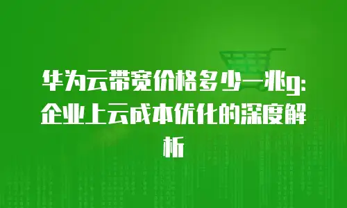 华为云带宽价格多少一兆g：企业上云成本优化的深度解析