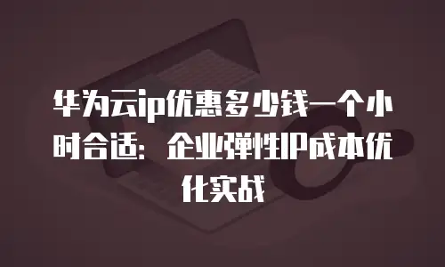 华为云ip优惠多少钱一个小时合适：企业弹性IP成本优化实战