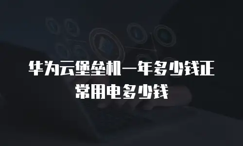 华为云堡垒机一年多少钱正常用电多少钱