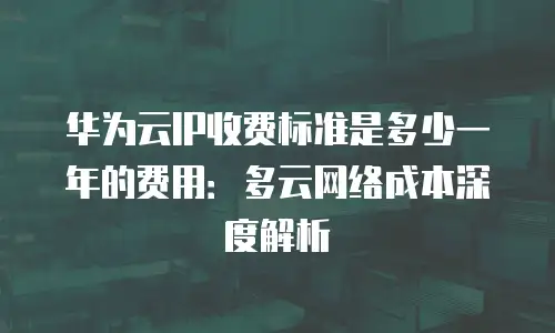 华为云IP收费标准是多少一年的费用：多云网络成本深度解析