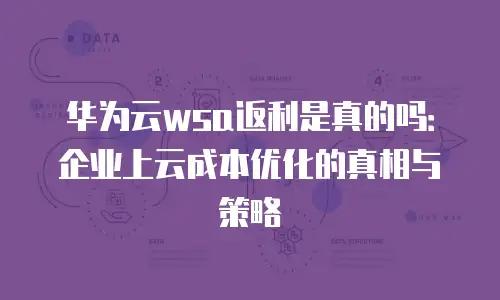 华为云wsa返利是真的吗：企业上云成本优化的真相与策略