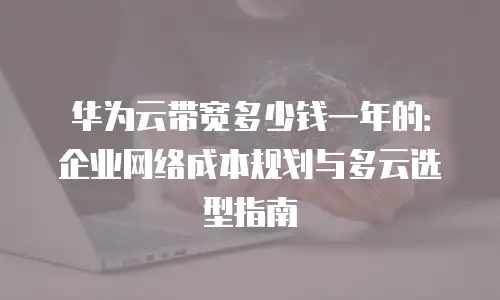 华为云带宽多少钱一年的：企业网络成本规划与多云选型指南