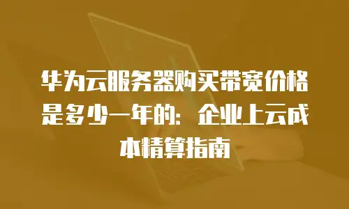华为云服务器购买带宽价格是多少一年的：企业上云成本精算指南