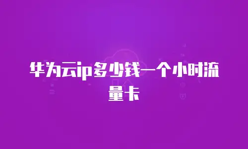 华为云ip多少钱一个小时流量卡
