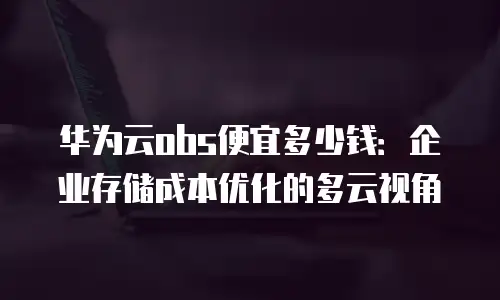华为云obs便宜多少钱：企业存储成本优化的多云视角