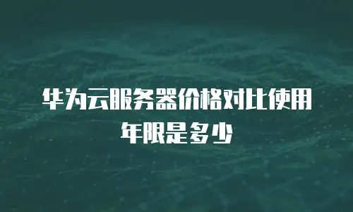 华为云服务器价格对比使用年限是多少