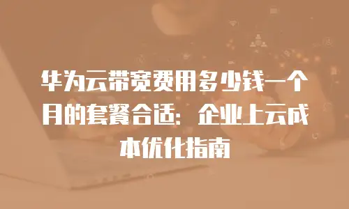 华为云带宽费用多少钱一个月的套餐合适：企业上云成本优化指南