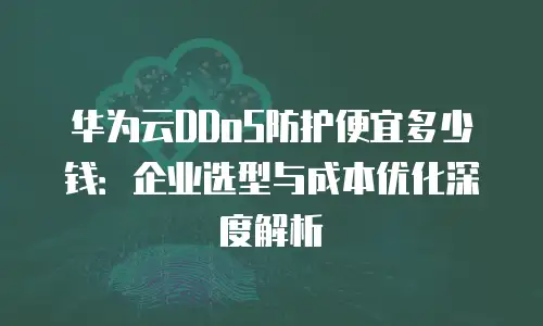 华为云DDoS防护便宜多少钱：企业选型与成本优化深度解析