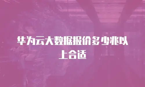 华为云大数据报价多少兆以上合适