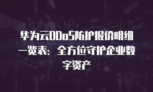 华为云DDoS防护报价明细一览表：全方位守护企业数字资产