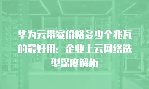华为云带宽价格多少个兆瓦的最好用：企业上云网络选型深度解析